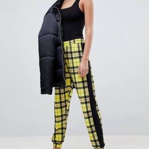 ASOS DESIGN Sweatpants In Check With Side Stripe